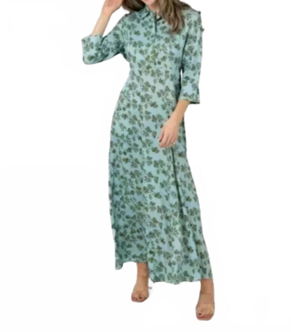 NEW BEAU & RO alexa maxi dress in blue wiley floral